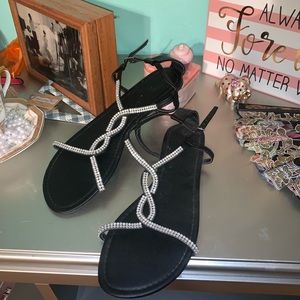 Charlotte Russe sparkly black sandals!!!
